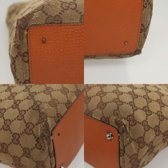 GUCCI GG Canvas Tote Bag Beige Silver - Picture 10 of 13